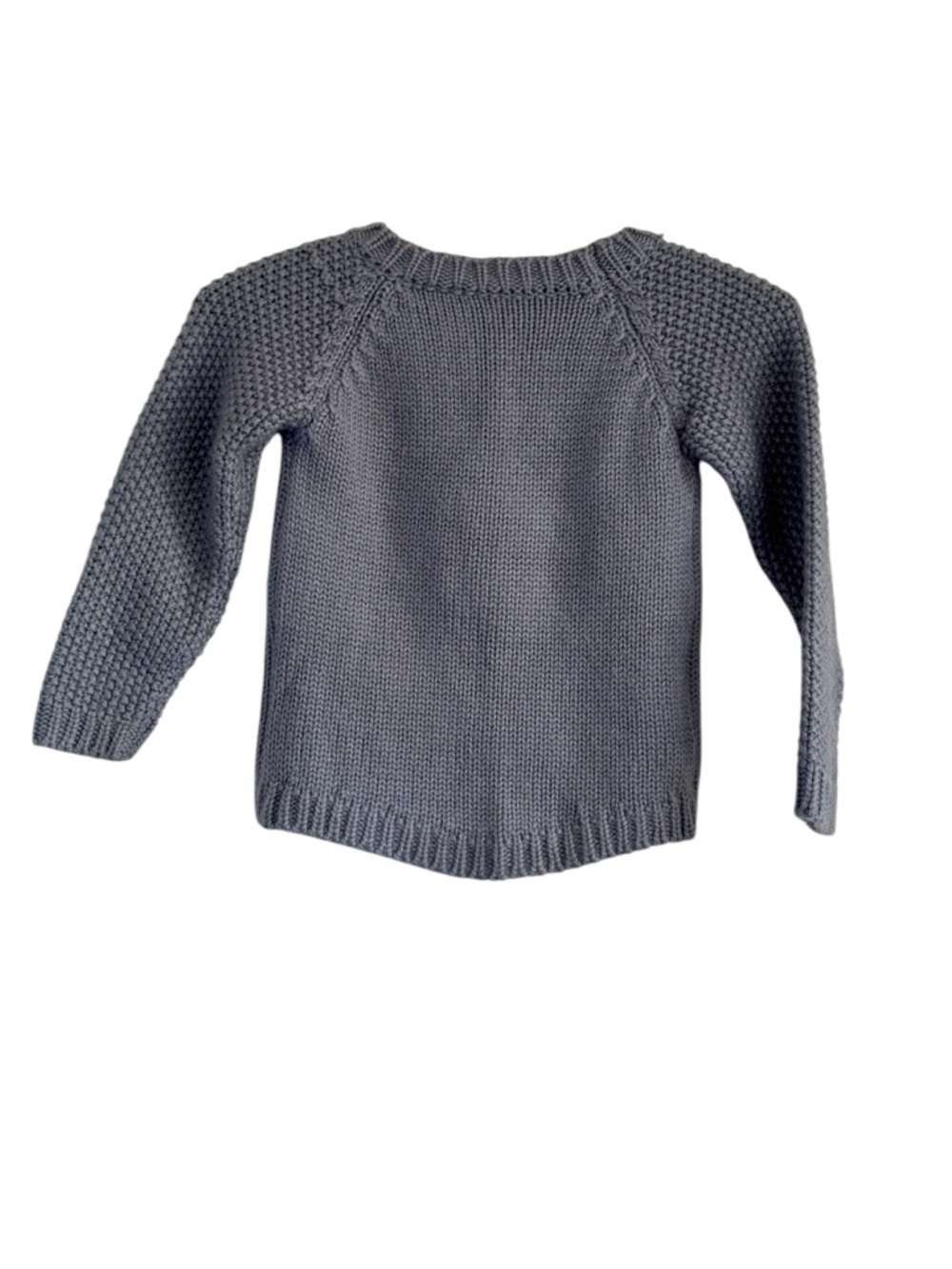 Multi Textured Grey Knit Sweater with Cloud and Colorful Raindrops Size 2 - Picture 2 of 8